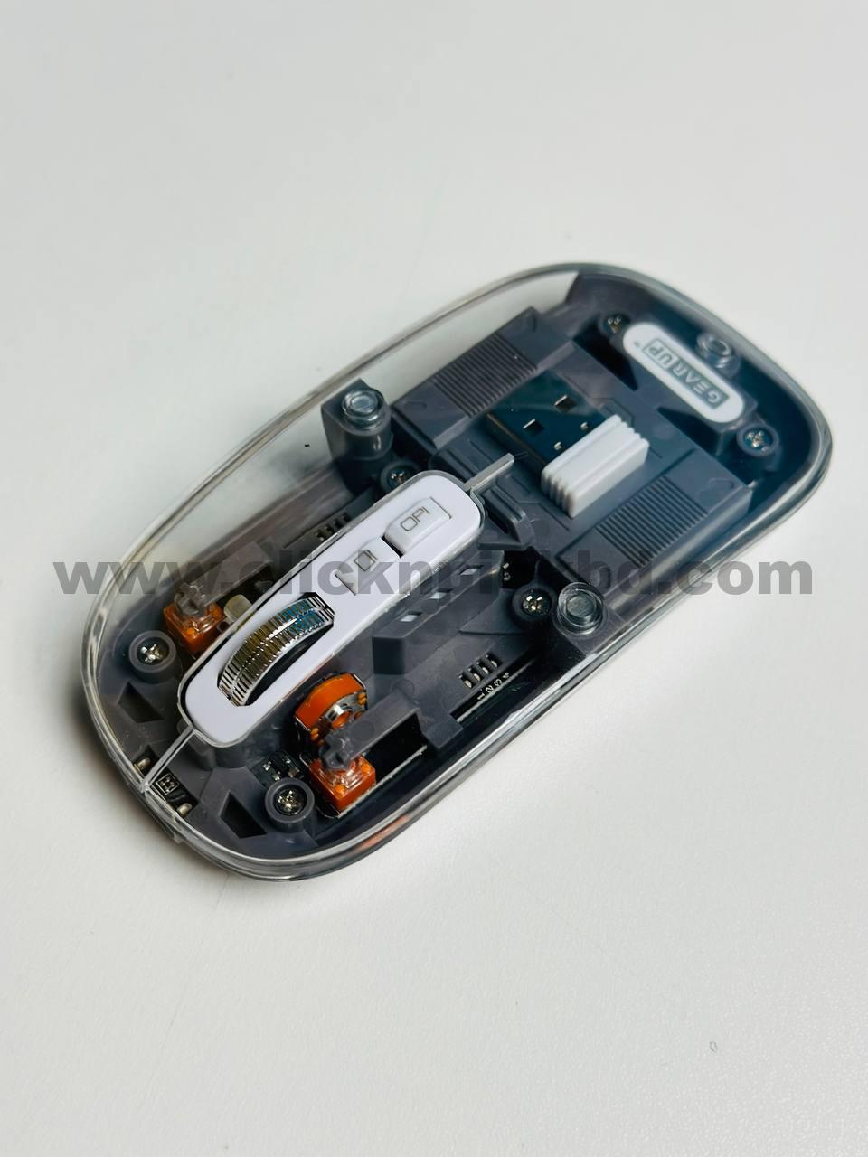 GearUP WM30 Transparent Crystal 2.4G + Bluetooth Magnetic Wireless Mouse Price in Bangladesh