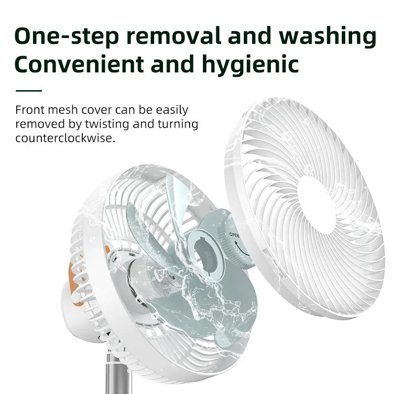 P6 Rechargeable USB Desktop Fan-Black - Image 4