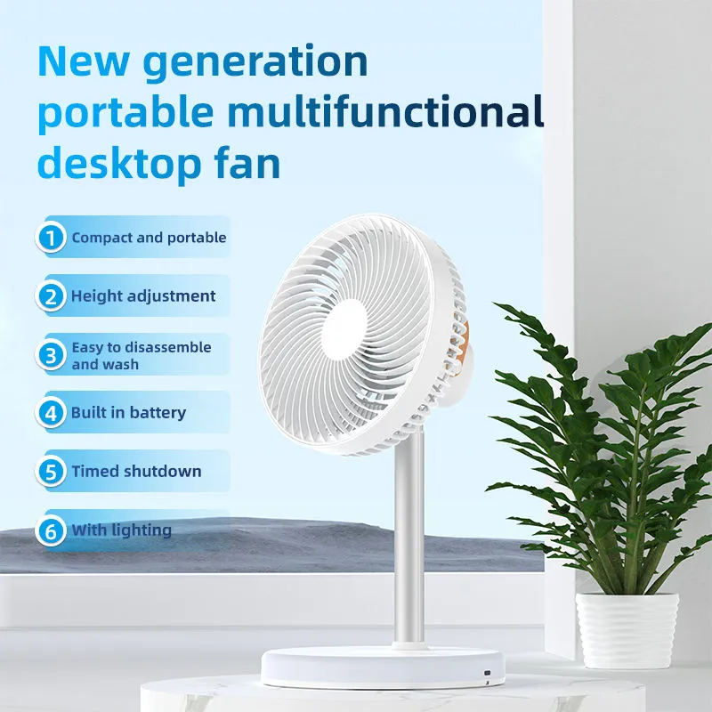 P6 Rechargeable USB Desktop Fan-Black - Image 3
